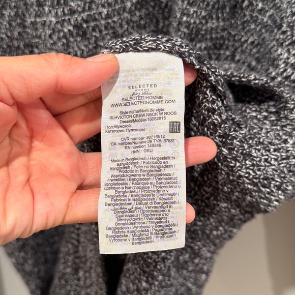 Selected Homme marled gray knit sweater, size M - Picture 3 of 5